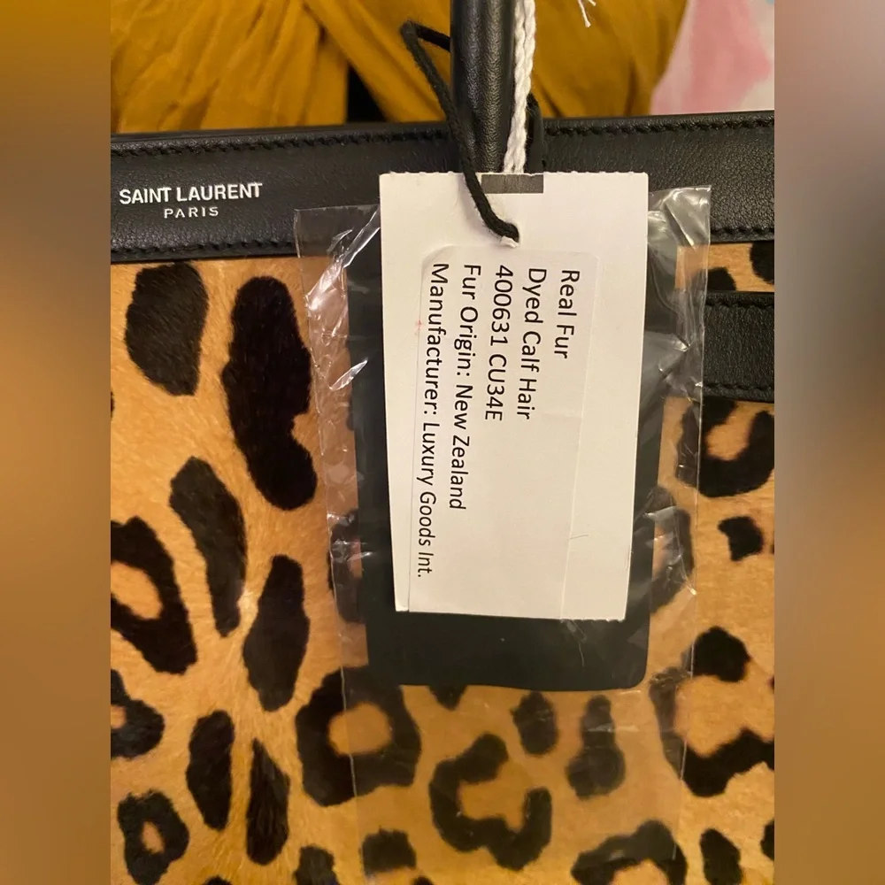 Saint Laurent Paris/Animal Print /Small Sac De Jour/Calf Hair.light brown/Black. - Picture 9 of 16